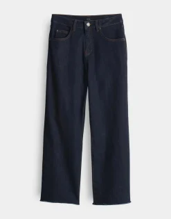 Sale Wide Cropped Jeans MOMITO Mid Rise mit Fransen Jeans