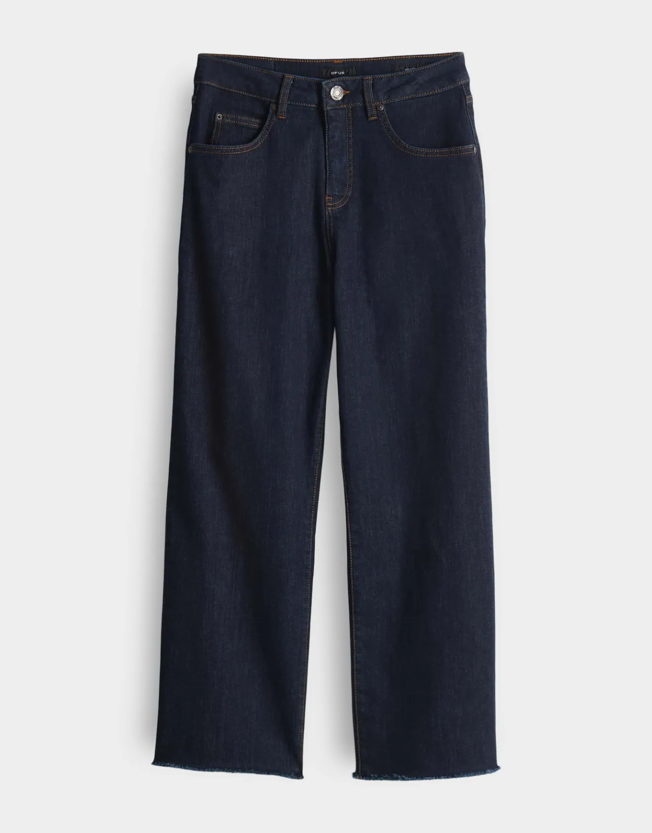 Sale Wide Cropped Jeans MOMITO Mid Rise mit Fransen Jeans