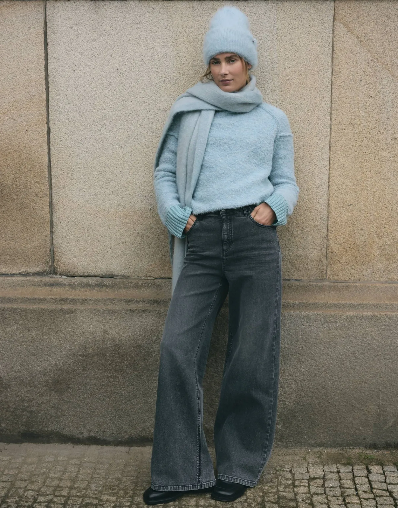 Outlet Wide Leg Jeans MARLI PALAZZO High Rise mit Stretch Jeans
