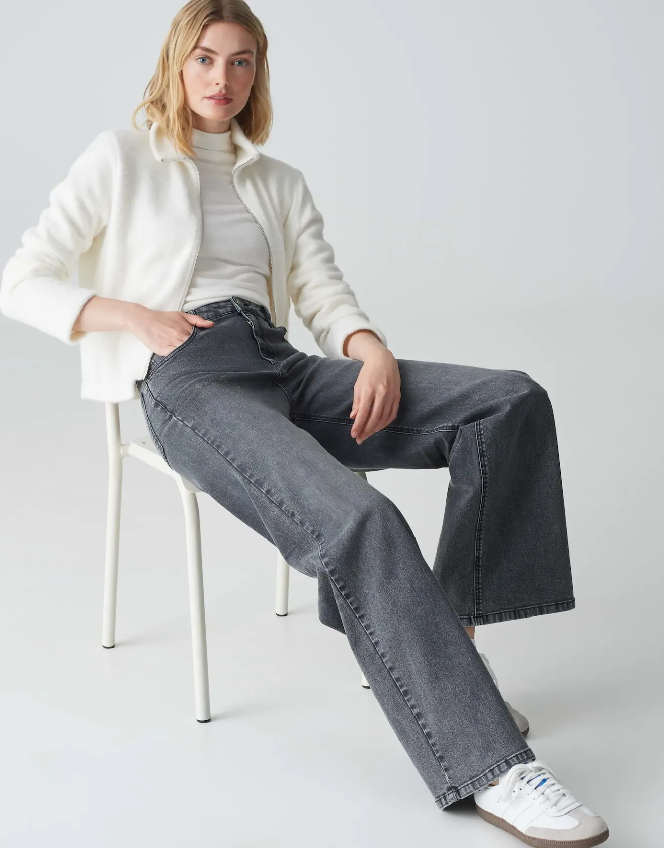 Outlet Wide Leg Jeans MARLI PALAZZO High Rise mit Stretch Jeans