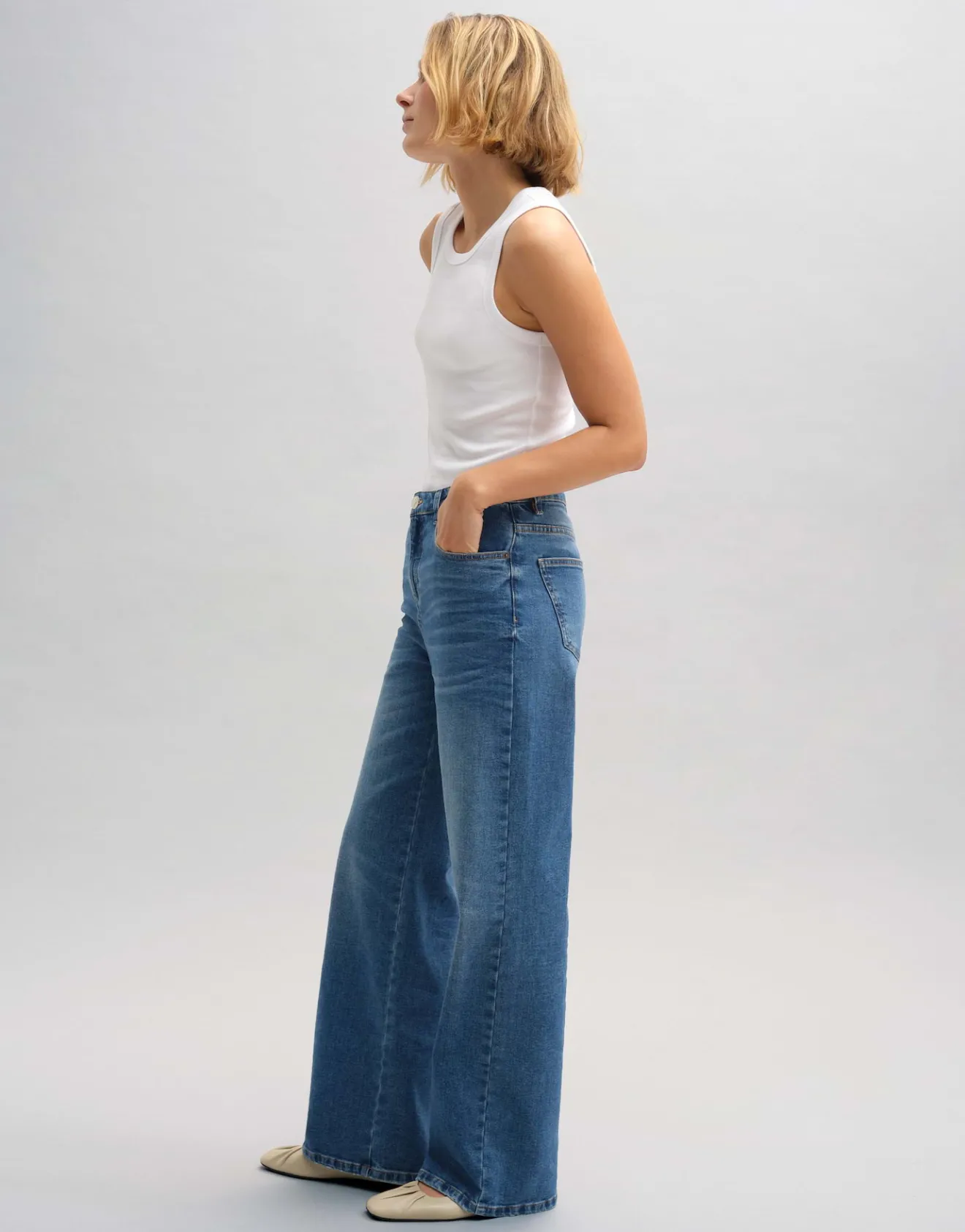 Outlet Wide Leg Jeans MIVY High Rise mit Stretch-Anteil Jeans