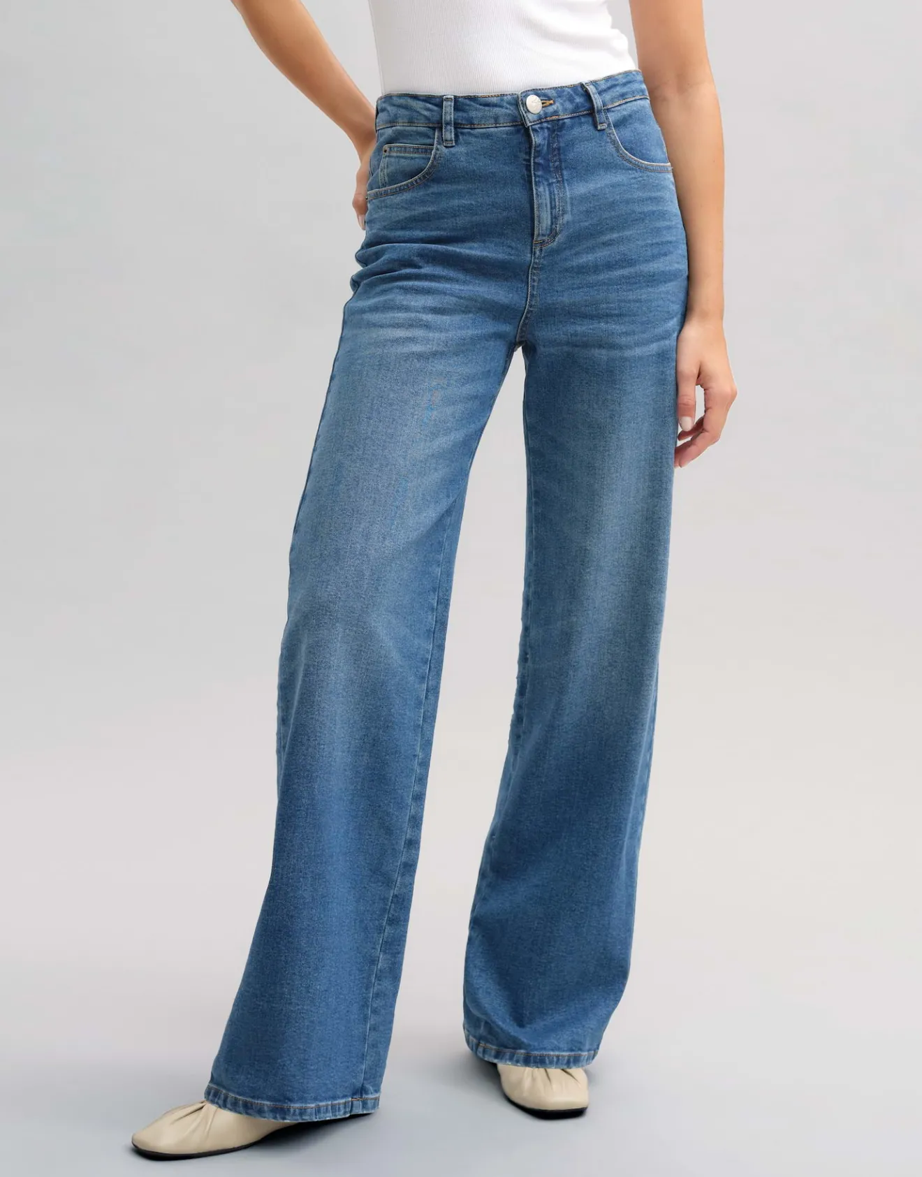 Outlet Wide Leg Jeans MIVY High Rise mit Stretch-Anteil Jeans